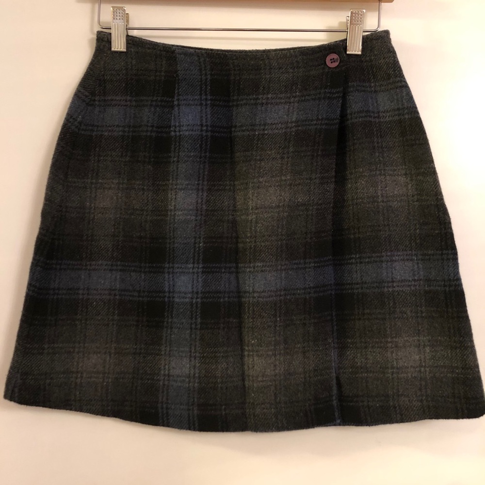 Wool plaid skirt